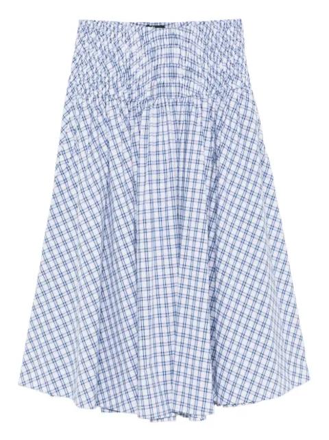 check-pattern A-line midi skirt by MAJE