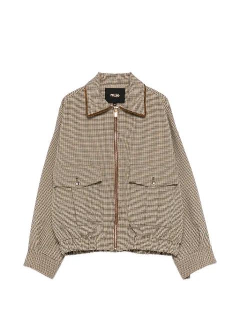 checked pockets bomber jacket by MAJE