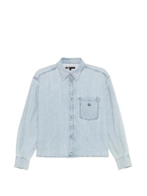 chest-pocket denim shirt by MAJE