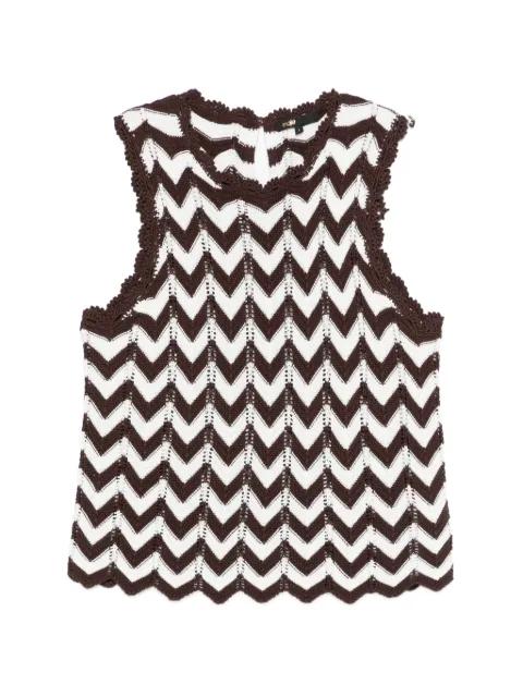 chevron crochet top by MAJE
