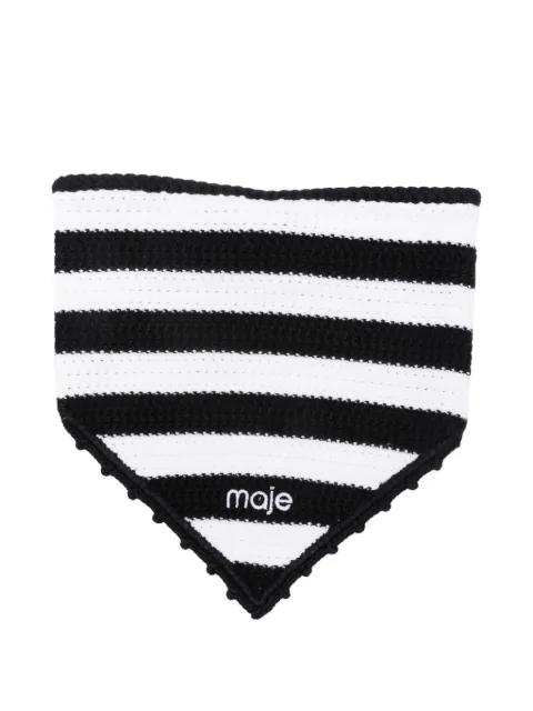 crochet-knit striped bandana by MAJE