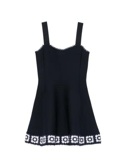 crochet-trim knitted mini dress by MAJE