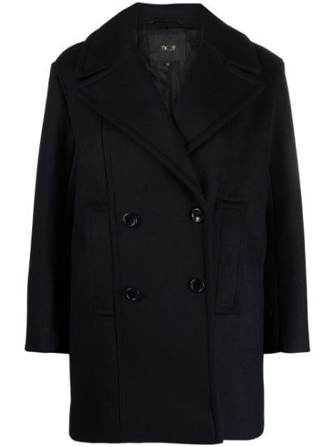 double-breasted wool-blend peacoat by MAJE
