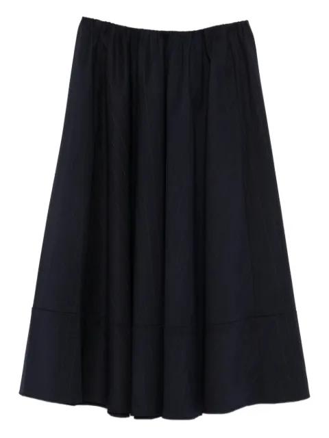 elasticated-waist striped midi skirt by MAJE