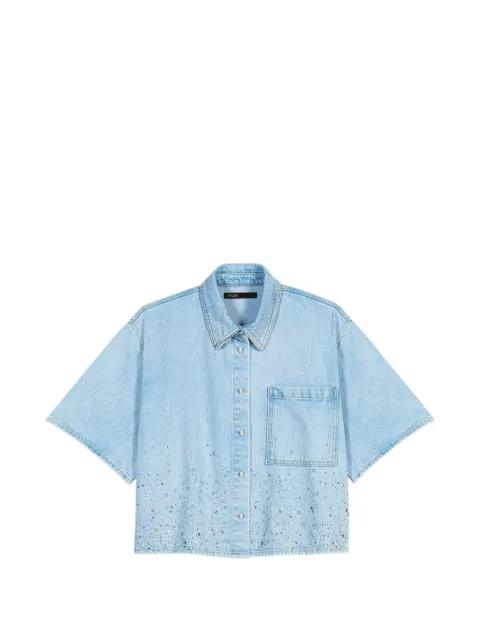 embellished boxy cotton shirt by MAJE