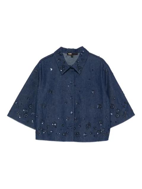 embellished buttoned cotton shirt by MAJE