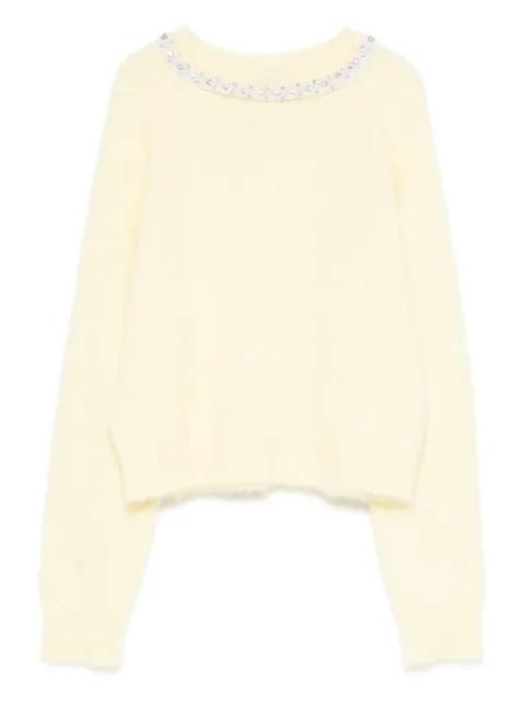 embellished crew-neck sweater by MAJE