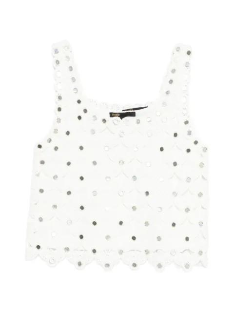embellished crochet top by MAJE
