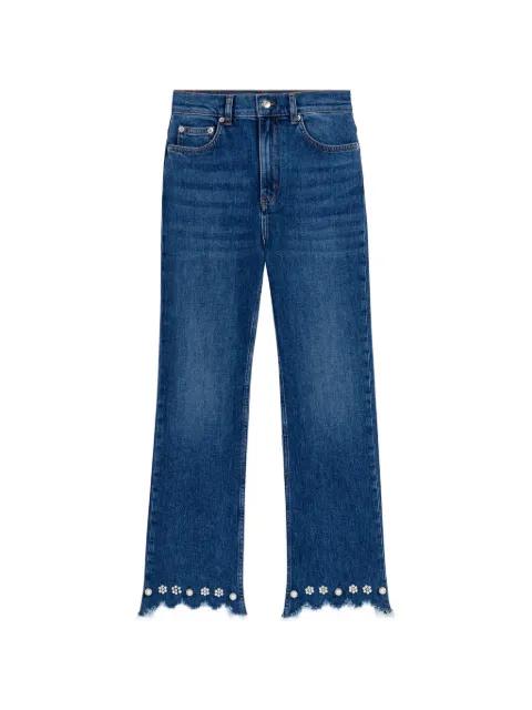 embellished frayed jeans by MAJE