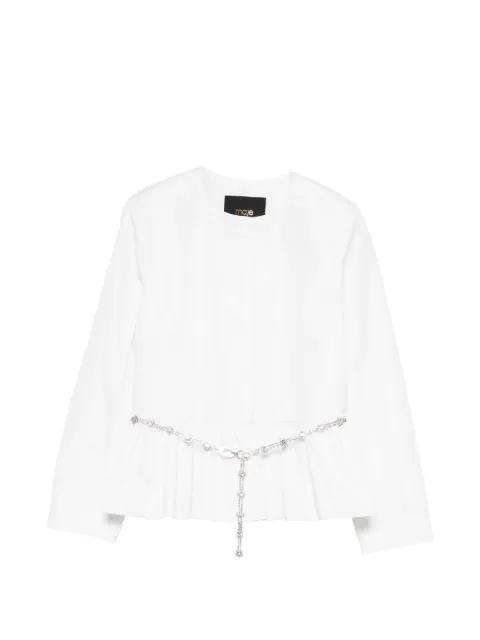 embellished peplum-hem jacket by MAJE