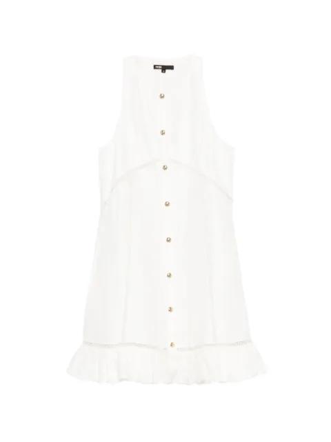 embroidered ruffle-hem mini dress by MAJE