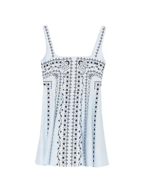 embroidered square-neck mini dress by MAJE