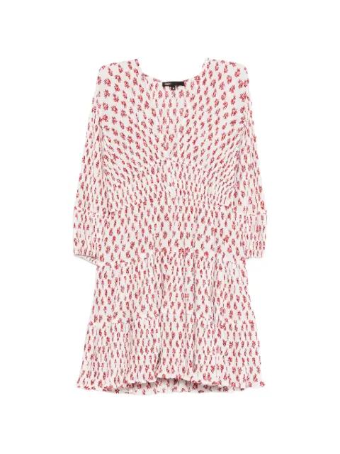 floral V-neck mini dress by MAJE
