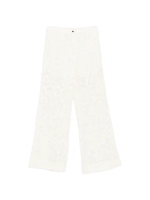 floral lace trousers by MAJE