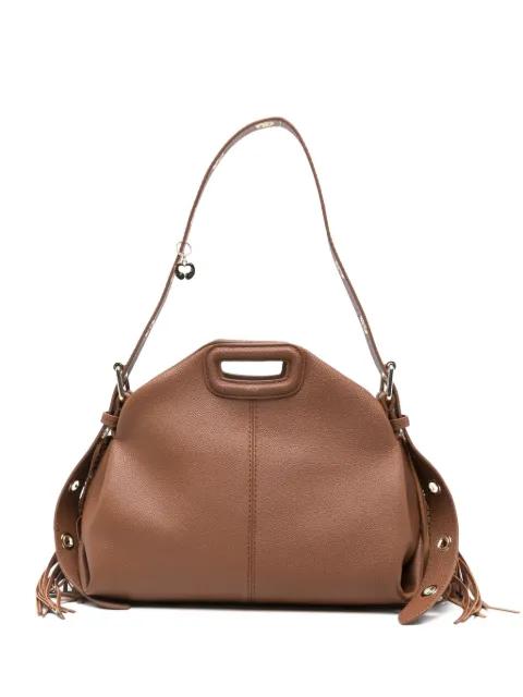 fringed leather tote bag by MAJE