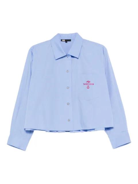 logo-embroidery cropped shirt by MAJE