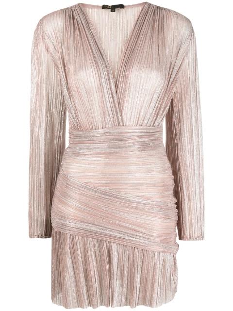 metallic-threading pleated minidress by MAJE