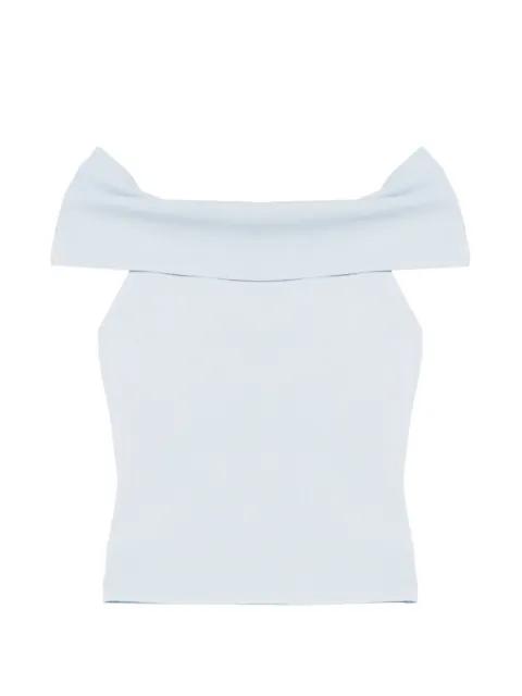 off-shoulder ribbed top by MAJE