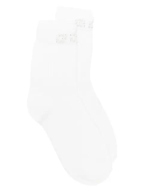 pearl embellished socks by MAJE