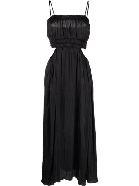 pleated cut-out midi dress by MAJE