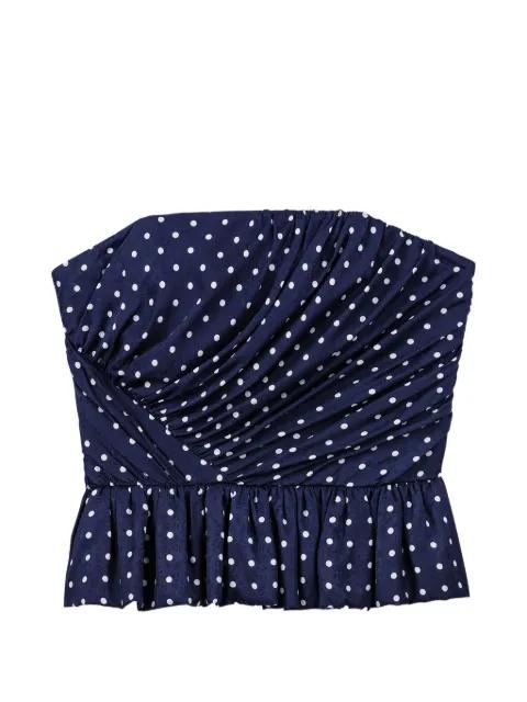 polka-dot strapless blouse by MAJE