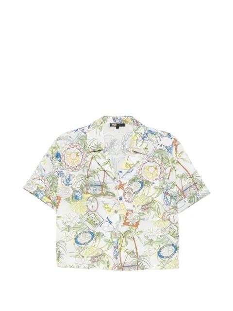 postcard-print short-sleeve shirt by MAJE