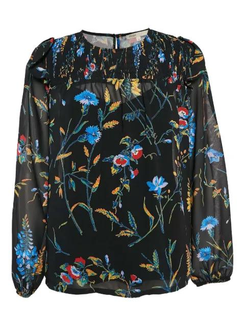 pre-owned floral-print smocked blouse by MAJE