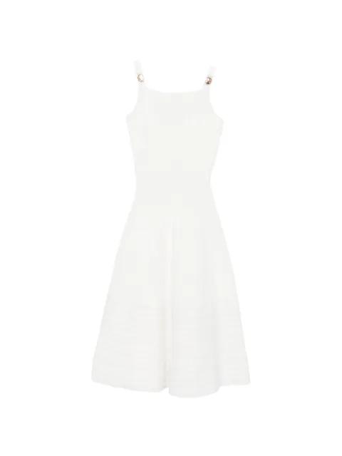 ribbed-knit buckled-strap midi dress by MAJE