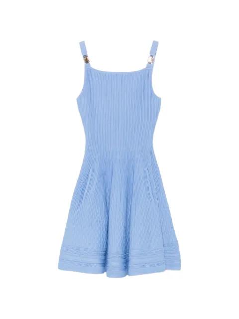 ribbed-knit buckled-strap mini dress by MAJE