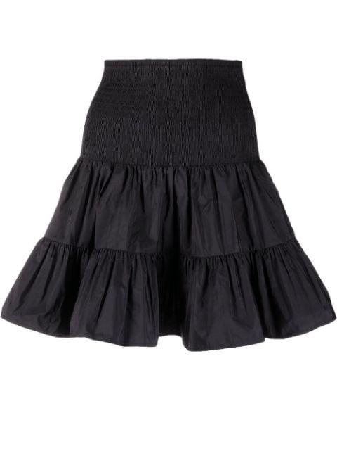 ruffle-detail smocked miniskirt by MAJE