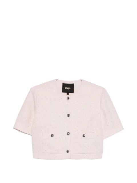 sequin-embellished tweed jacket by MAJE