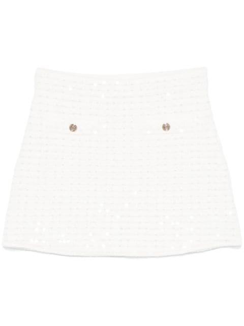 sequinned knitted mini skirt by MAJE