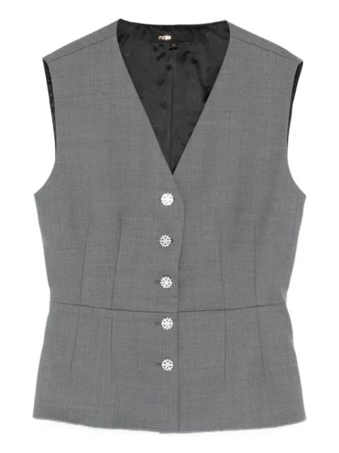 sleeveless V-neck waistcoat by MAJE