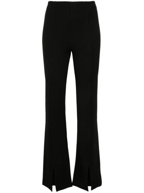 split-detailed flared trousers by MAJE