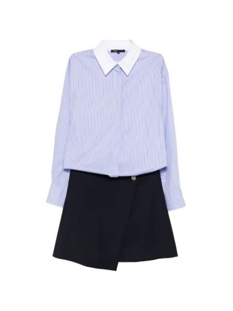 striped asymmetric mini dress by MAJE