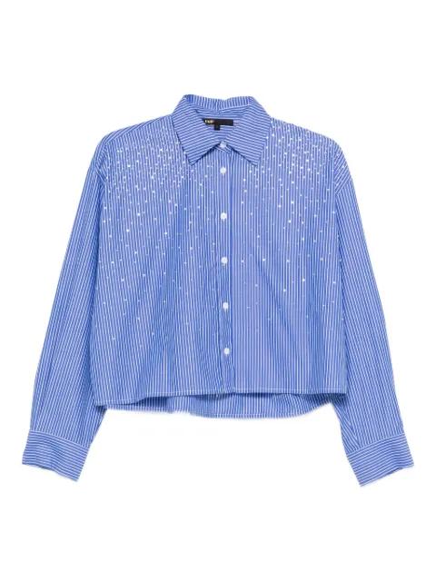 striped beaded shirt by MAJE