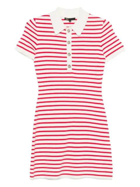 striped button knit dress by MAJE