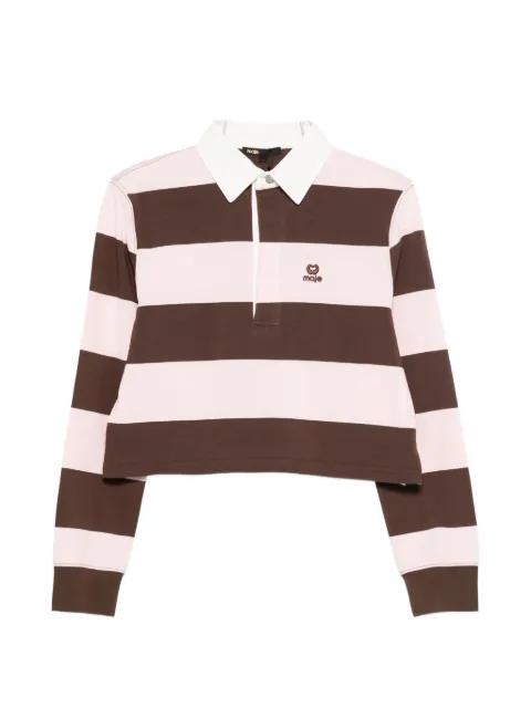 striped cropped polo top by MAJE