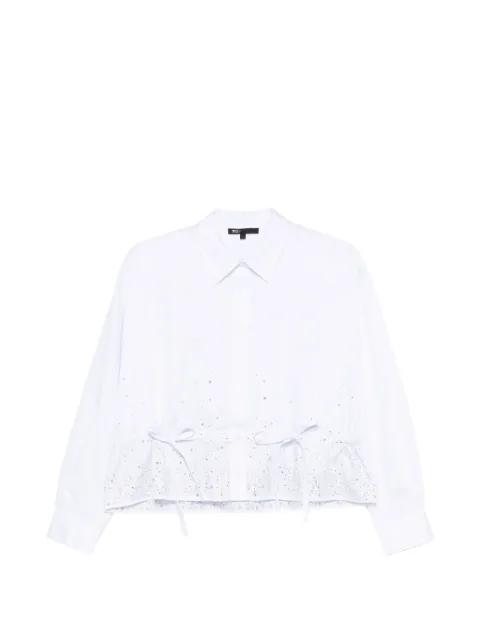 tie-detail cotton shirt by MAJE