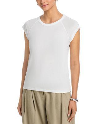 Cap Sleeve Crewneck Top by MAJESTIC FILATURES