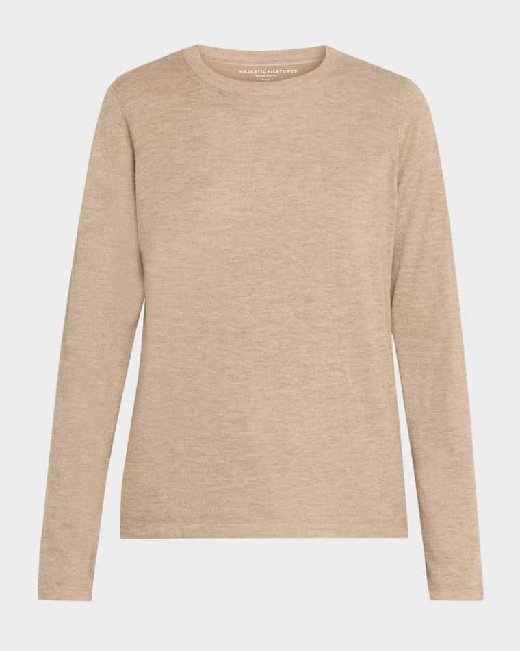 Cashmere Melange-Knit Crewneck by MAJESTIC FILATURES