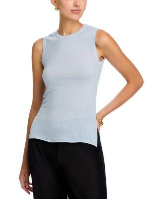 Crewneck Sleeveless Top by MAJESTIC FILATURES