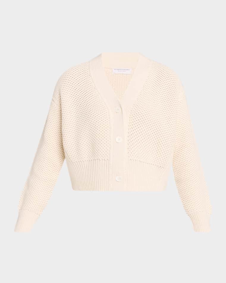 Cropped Organic Cotton Cardigan by MAJESTIC FILATURES