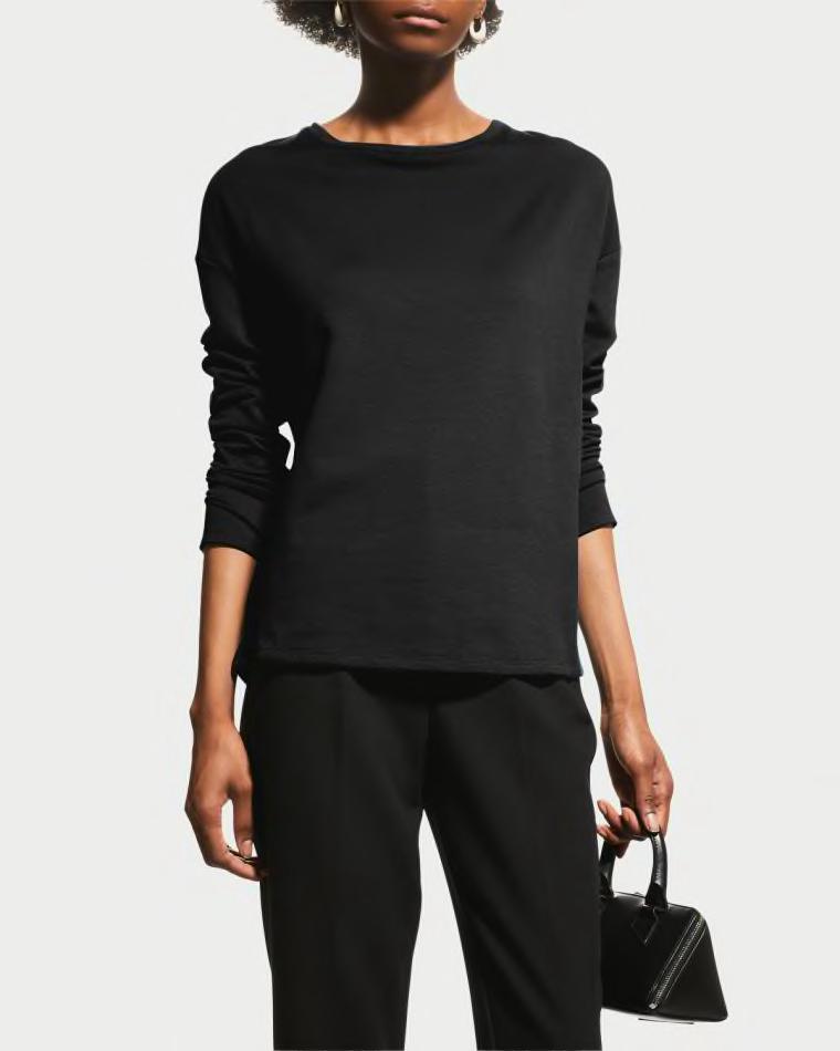 Drop-Shoulder Crewneck French Terry T-Shirt by MAJESTIC FILATURES