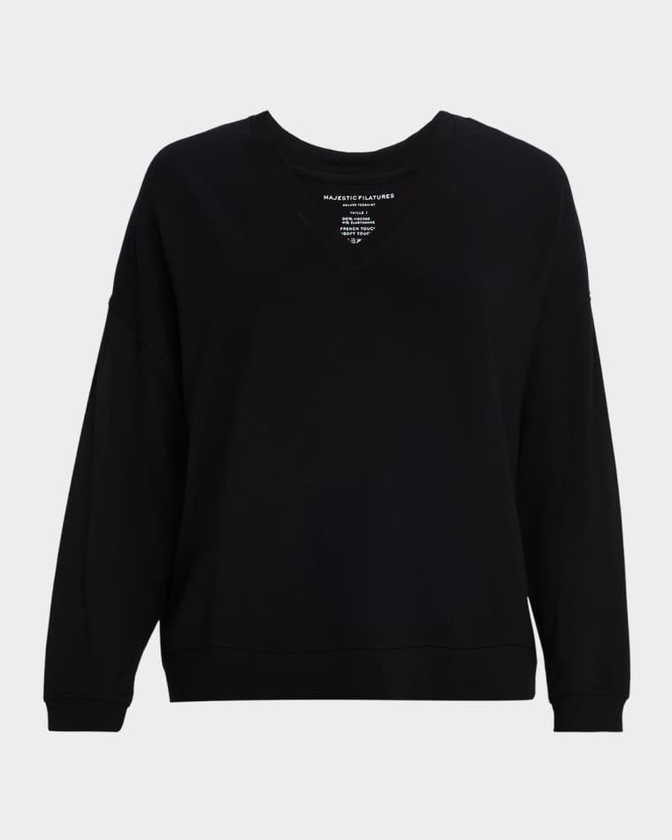 French Terry Long-Sleeve Sweater by MAJESTIC FILATURES