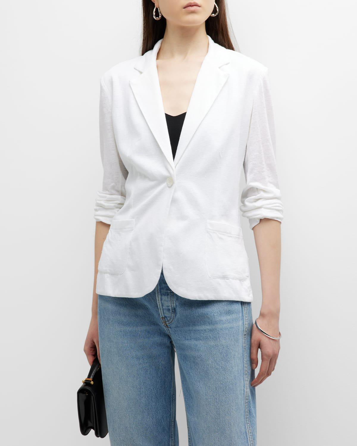 French Terry One-Button Blazer by MAJESTIC FILATURES