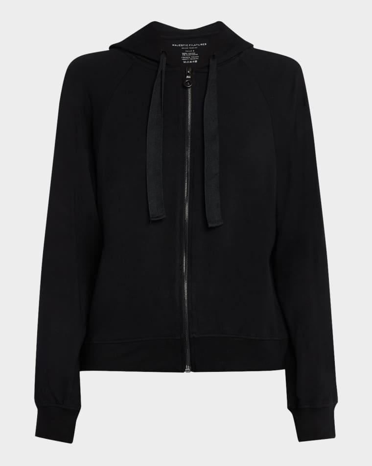 French Terry Zip-Front Hoodie by MAJESTIC FILATURES
