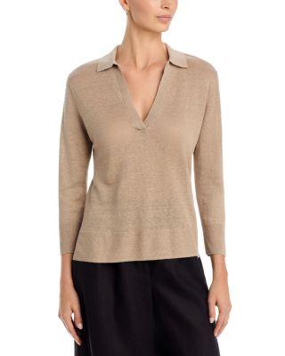 Linen Collared Sweater by MAJESTIC FILATURES