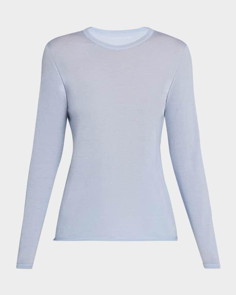 Machine Washable Cashmere Crewneck Pullover by MAJESTIC FILATURES