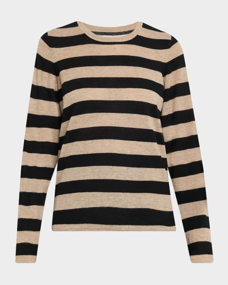 Machine Washable Cashmere Striped Pullover by MAJESTIC FILATURES